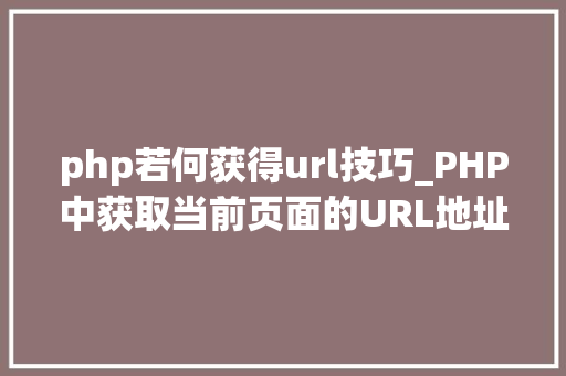 php若何获得url技巧_PHP中获取当前页面的URL地址的方法