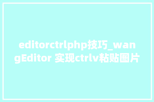 editorctrlphp技巧_wangEditor 实现ctrlv粘贴图片并上传word粘贴带图片