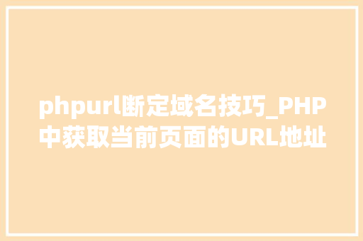 phpurl断定域名技巧_PHP中获取当前页面的URL地址的方法