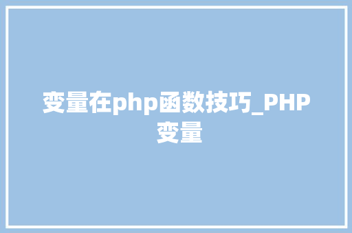 变量在php函数技巧_PHP 变量