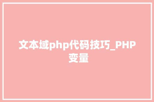 文本域php代码技巧_PHP 变量