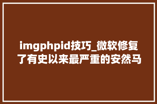 imgphpid技巧_微软修复了有史以来最严重的安然马脚之一