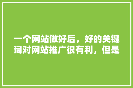 一个网站做好后，好的关键词对网站推广很有利，但是怎样给一个网站确定关键词呢「临沂关键词优化服务」