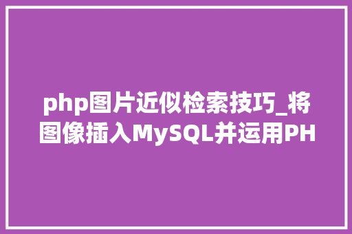 php图片近似检索技巧_将图像插入MySQL并运用PHP检索图像