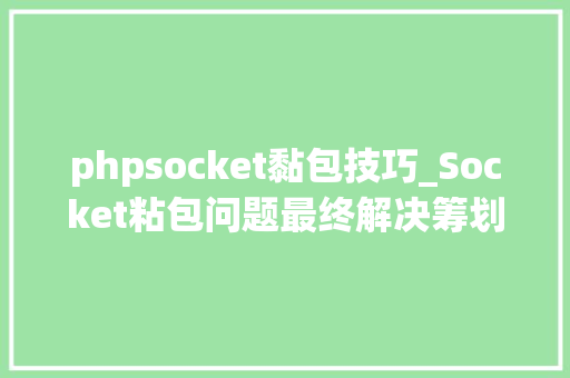 phpsocket黏包技巧_Socket粘包问题最终解决筹划Netty版2W字