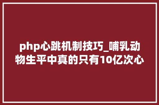 php心跳机制技巧_哺乳动物生平中真的只有10亿次心跳吗人类为什么有25亿次