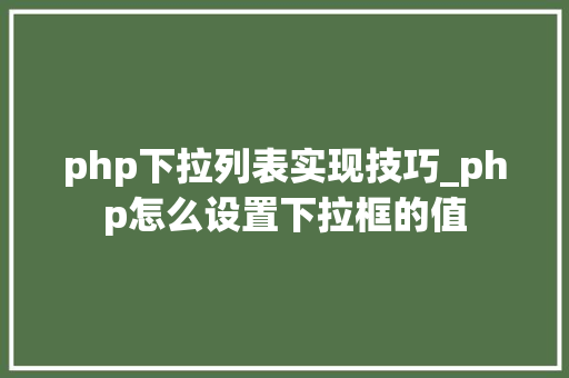php下拉列表实现技巧_php怎么设置下拉框的值