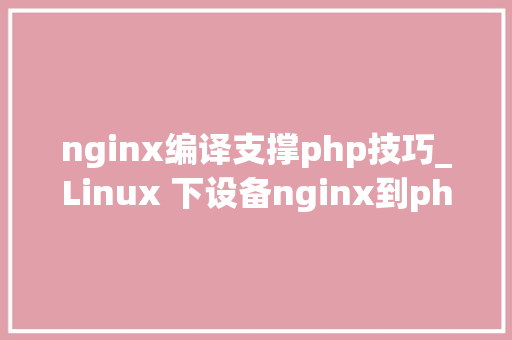 nginx编译支撑php技巧_Linux 下设备nginx到php的连接
