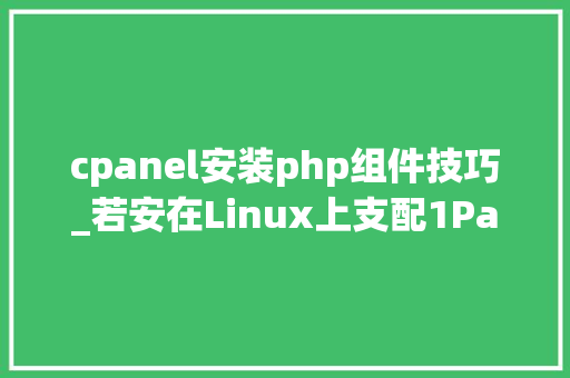 cpanel安装php组件技巧_若安在Linux上支配1Panel面板并远程访问内网Web端治理界面