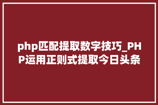 php匹配提取数字技巧_PHP运用正则式提取今日头条URL内的数字