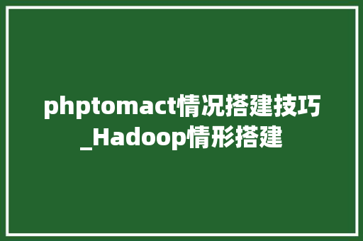 phptomact情况搭建技巧_Hadoop情形搭建