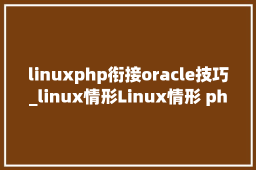 linuxphp衔接oracle技巧_linux情形Linux情形 php连接oracle11g数据库