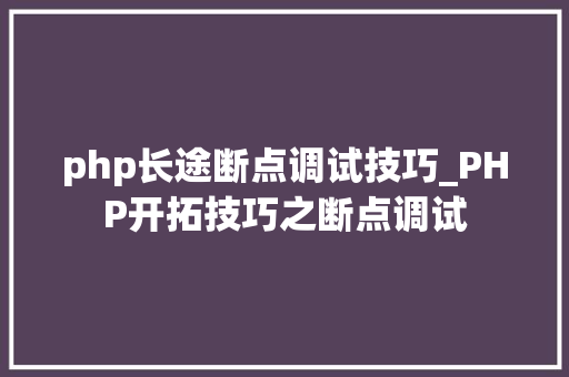 php长途断点调试技巧_PHP开拓技巧之断点调试