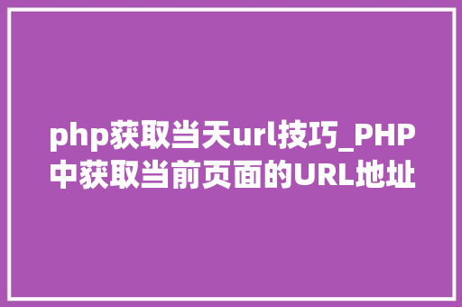 php获取当天url技巧_PHP中获取当前页面的URL地址的方法