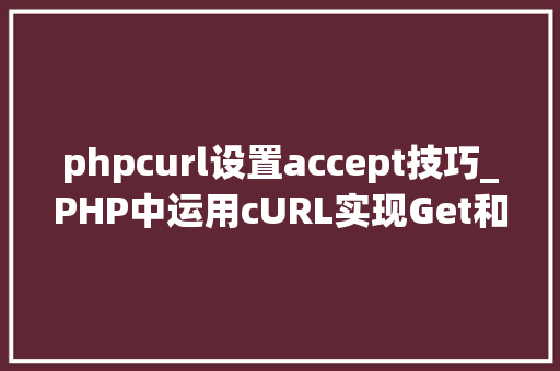 phpcurl设置accept技巧_PHP中运用cURL实现Get和Post请求的方法最全