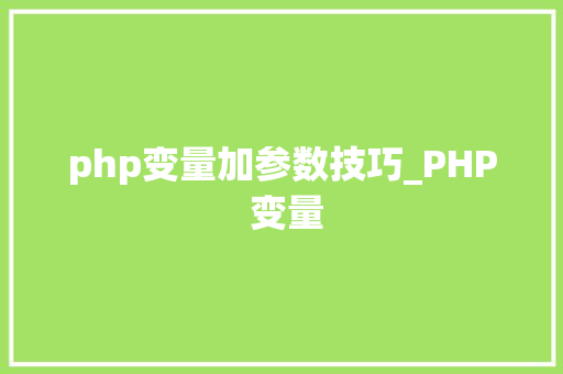php变量加参数技巧_PHP 变量