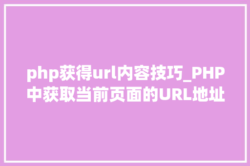 php获得url内容技巧_PHP中获取当前页面的URL地址的方法