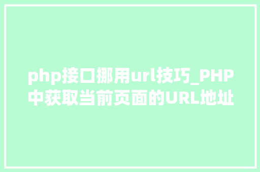 php接口挪用url技巧_PHP中获取当前页面的URL地址的方法