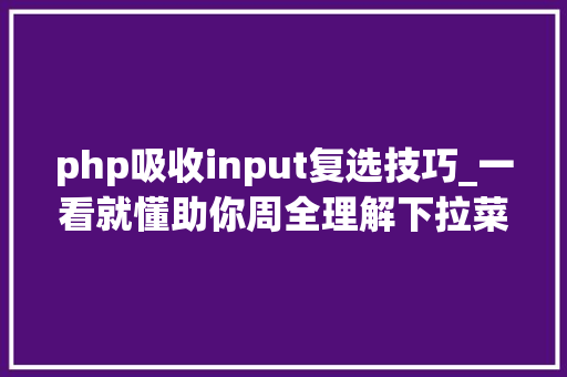 php吸收input复选技巧_一看就懂助你周全理解下拉菜单