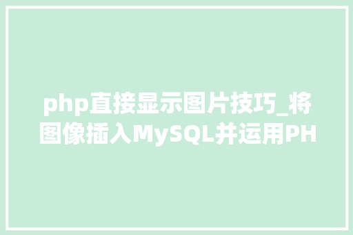 php直接显示图片技巧_将图像插入MySQL并运用PHP检索图像