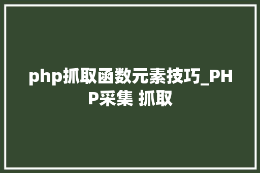 php抓取函数元素技巧_PHP采集 抓取