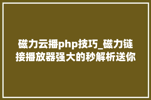 磁力云播php技巧_磁力链接播放器强大的秒解析送你VIP版老司机快上车