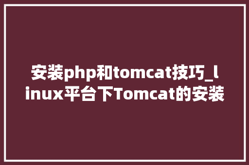 安装php和tomcat技巧_linux平台下Tomcat的安装与优化