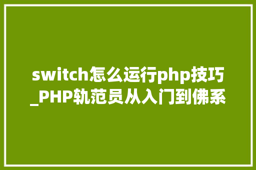 switch怎么运行php技巧_PHP轨范员从入门到佛系第十二弹PHP Switch 语句