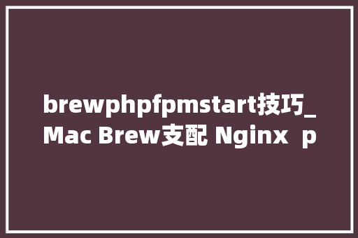 brewphpfpmstart技巧_Mac Brew支配 Nginx  php Mysql  phpMyAdmin 情形