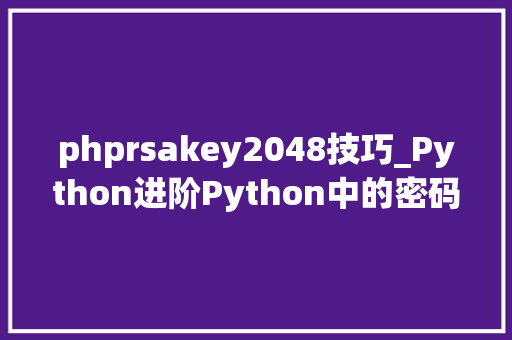 phprsakey2048技巧_Python进阶Python中的密码学应用加密解密实践与安然通信