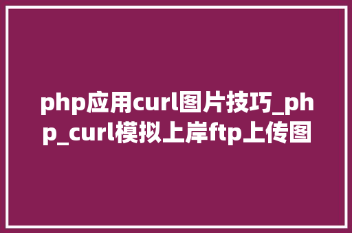 php应用curl图片技巧_php_curl模拟上岸ftp上传图片