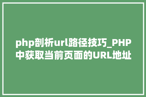 php剖析url路径技巧_PHP中获取当前页面的URL地址的方法
