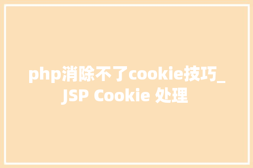 php消除不了cookie技巧_JSP Cookie 处理