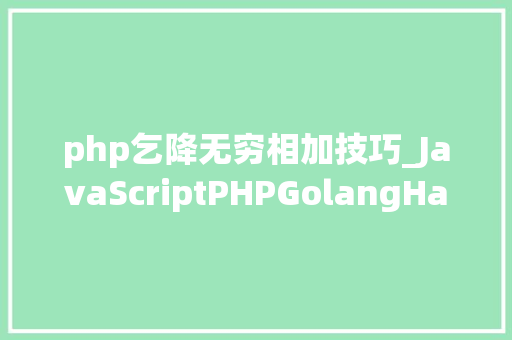 php乞降无穷相加技巧_JavaScriptPHPGolangHaskellElixir哪个才是最佳编程措辞