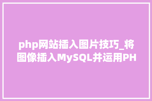 php网站插入图片技巧_将图像插入MySQL并运用PHP检索图像