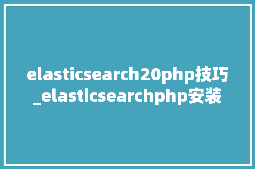 elasticsearch20php技巧_elasticsearchphp安装