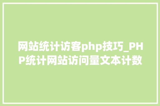 网站统计访客php技巧_PHP统计网站访问量文本计数器的实现方法图文视频