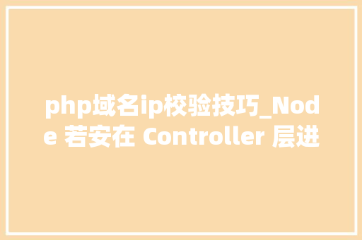php域名ip校验技巧_Node 若安在 Controller 层进行数据校验