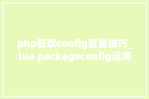 php获取config变量技巧_lua packageconfig运用