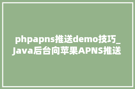 phpapns推送demo技巧_Java后台向苹果APNS推送文字图片视频功能 phpapns推送demo技巧_Java后台向苹果APNS推送文字图片视频功能