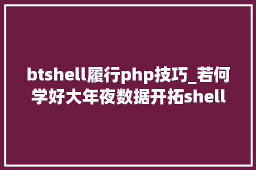btshell履行php技巧_若何学好大年夜数据开拓shell基本语法