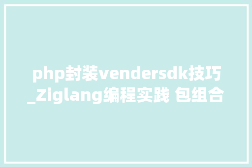 php封装vendersdk技巧_Ziglang编程实践 包组合对象 zpm