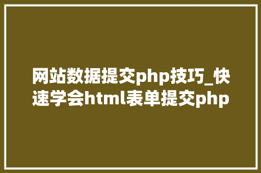 网站数据提交php技巧_快速学会html表单提交php