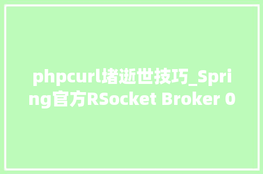 phpcurl堵逝世技巧_Spring官方RSocket Broker 030宣告快速构建你的RSocket架构
