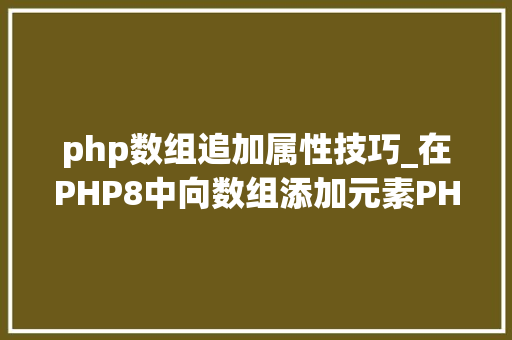 php数组追加属性技巧_在PHP8中向数组添加元素PHP8常识详解