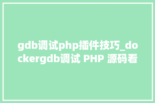 gdb调试php插件技巧_dockergdb调试 PHP 源码看 strva