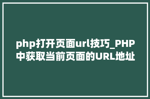 php打开页面url技巧_PHP中获取当前页面的URL地址的方法