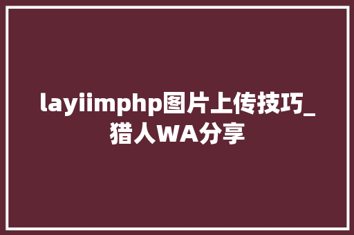 layiimphp图片上传技巧_猎人WA分享
