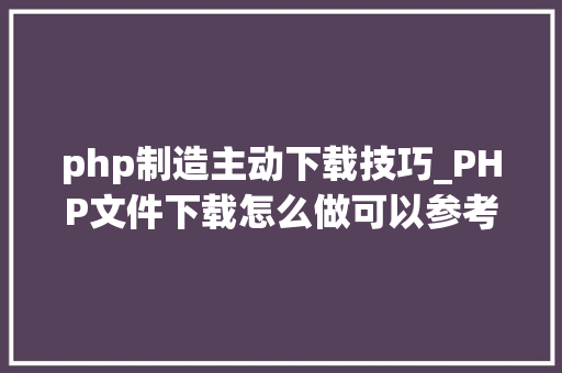 php制造主动下载技巧_PHP文件下载怎么做可以参考一下它