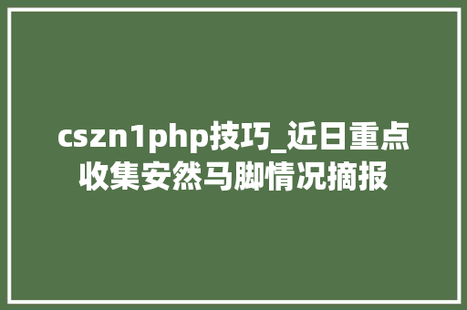 cszn1php技巧_近日重点收集安然马脚情况摘报